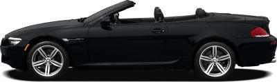 Side profile of black convertible roadster with alloy wheels