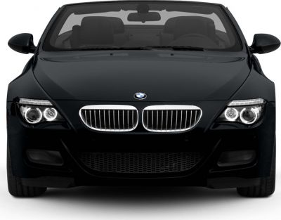 Front view of BMW M6 Convertible with kidney grille and headlights