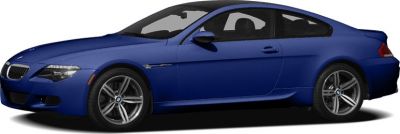 Side profile of a blue coupe with distinctive alloy wheels