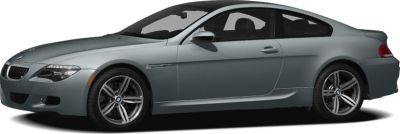 Sleek sports coupe with aerodynamic body and distinct BMW wheels