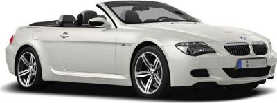 White convertible luxury coupe with sporty wheels