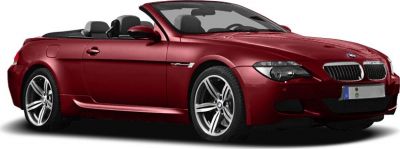 Red convertible with sporty alloy wheels and luxury coupe design