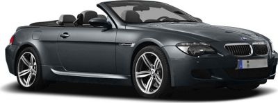 Sporty convertible with sleek lines and soft top roof