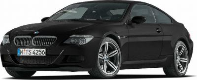 Black coupe with distinctive BMW grille and alloy wheels.