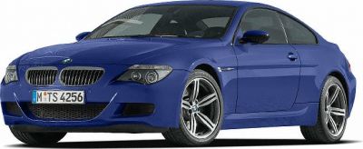 Blue BMW coupe front side view