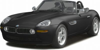 Convertible roadster front view with chrome side mirrors and alloy wheels