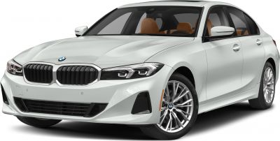 Updated kidney grille and sleek headlights on luxury sedan front