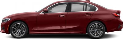 Side view sedan with aerodynamic lines and alloy wheels