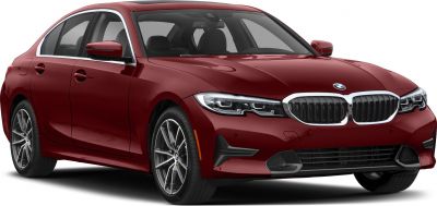 Front angled view with kidney grille and LED headlights