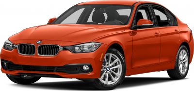 Front view of a sedan with kidney grille and alloy wheels