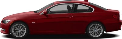 Red luxury coupe with multi-spoke alloy wheels in side profile