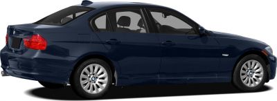 Blue sedan side profile with alloy wheels and facelift design