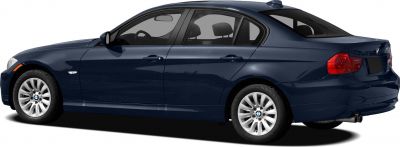 Side profile showing alloy wheels, door, and windows in dark blue