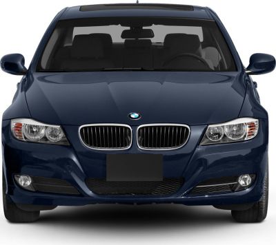 Front view with kidney grille and dual headlights