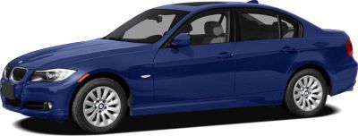Blue sedan side profile with alloy wheels and sleek body lines
