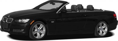 Black convertible with sleek side profile and open-top design