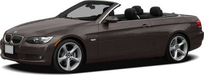 Two-door convertible with open roof and stylish alloy wheels