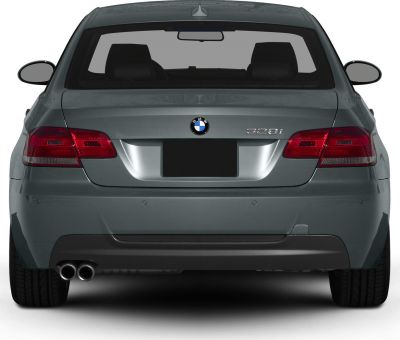 Rear view with taillights and dual exhaust pipes
