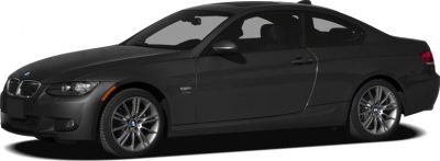 Black BMW coupe side profile with alloy wheels