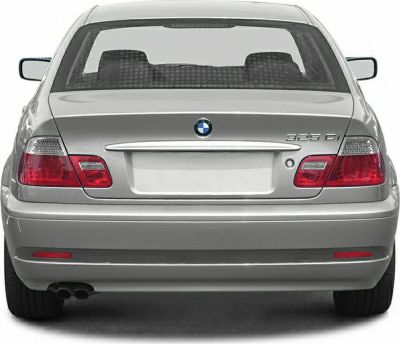 Rear view with taillights, badge, and dual exhaust