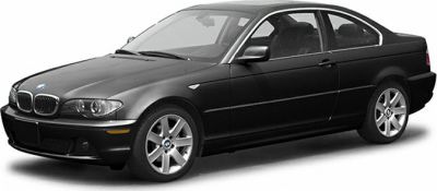 Two-door coupe with sporty alloy wheels and smooth design