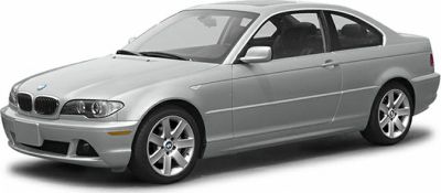 Silver 2004 BMW 3 Series Coupe front side view with alloy wheels