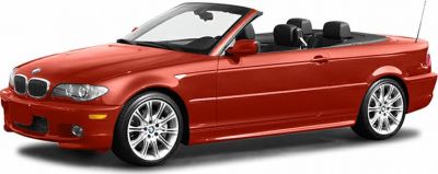 Red BMW convertible with alloy wheels and open-top design