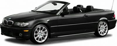 Black convertible with alloy wheels and open top
