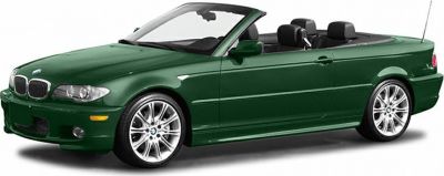 Green convertible with alloy wheels and open-top design