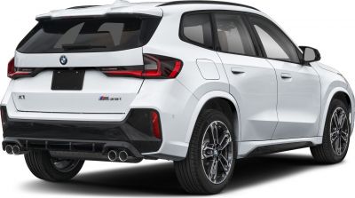 Rear view of a sporty SUV with quad exhaust pipes and sleek taillights