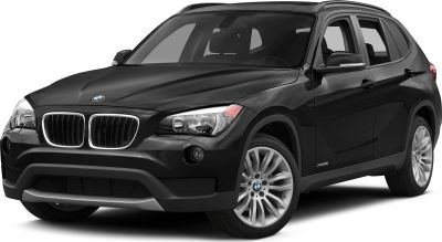 Black compact SUV front side view with alloy wheels and signature grille