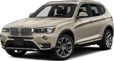 Front side view of facelifted BMW X3 SUV with signature grille and modern headlights