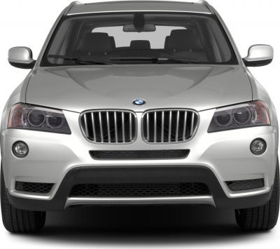 Front view showing kidney grille and dual headlights with rugged bumper.