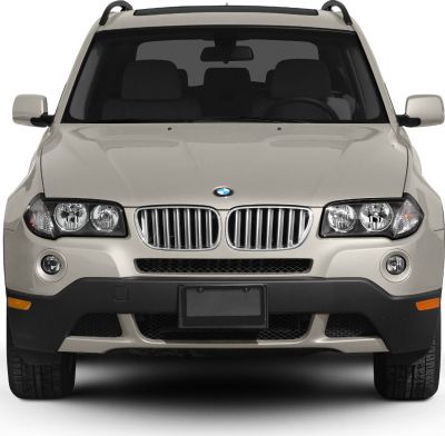 Front view with kidney grille and dual headlights.