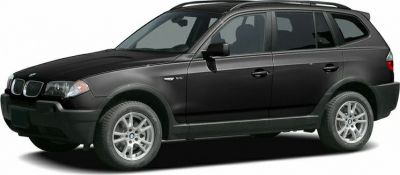 Black BMW X3 E83 SUV side profile with alloy wheels