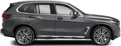 Side profile of a sleek SUV featuring large alloy wheels and smooth body lines