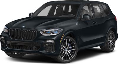 Luxury SUV front angle with bold grille and alloy wheels