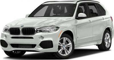 White SUV front with LED headlights and alloy wheels