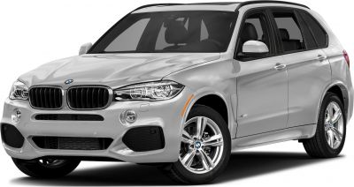 Front and side view of silver SUV with alloy wheels and LED headlights
