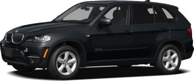 Black BMW X5 E70 LCI SUV side profile with alloy wheels