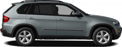 Side profile of four-door SUV with alloy wheels and aerodynamic design