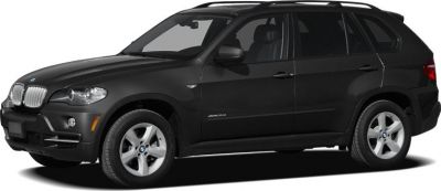 Side profile of black mid-size luxury SUV with distinctive BMW grille and alloy wheels