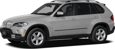 Silver BMW X5 E70 SUV side profile with alloy wheels