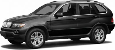 Black mid-2000s luxury SUV with five doors and alloy wheels