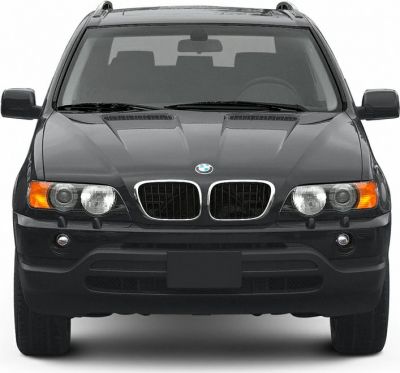 Front view of SUV with kidney grille and dual round headlights