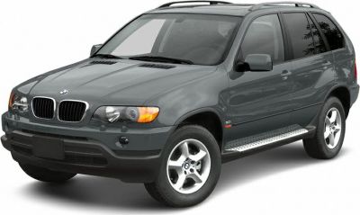 Classic SUV front side with 5-spoke wheels, side steps, roof rails