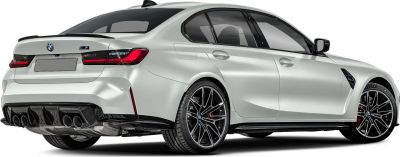 Rear and side view showing quad exhaust and sporty wheels
