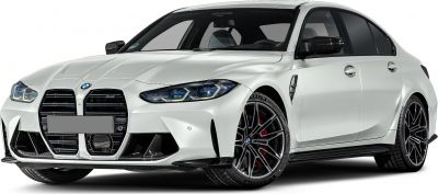 Aggressive kidney grille and sporty multi-spoke alloy wheels front view