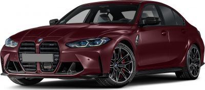BMW M3 front with large kidney grille and sporty alloy wheels