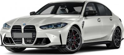 Front angle view highlights large kidney grille and intricate alloy wheels.
